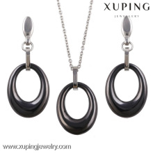 63872 xuping 2016 hot sale ceramic jewellry set and stainless steel jewelry earring pendant necklace